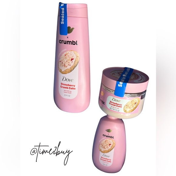 Dove x Crumbl Strawberry Crumb Cake Set of three - Picture 1 of 1